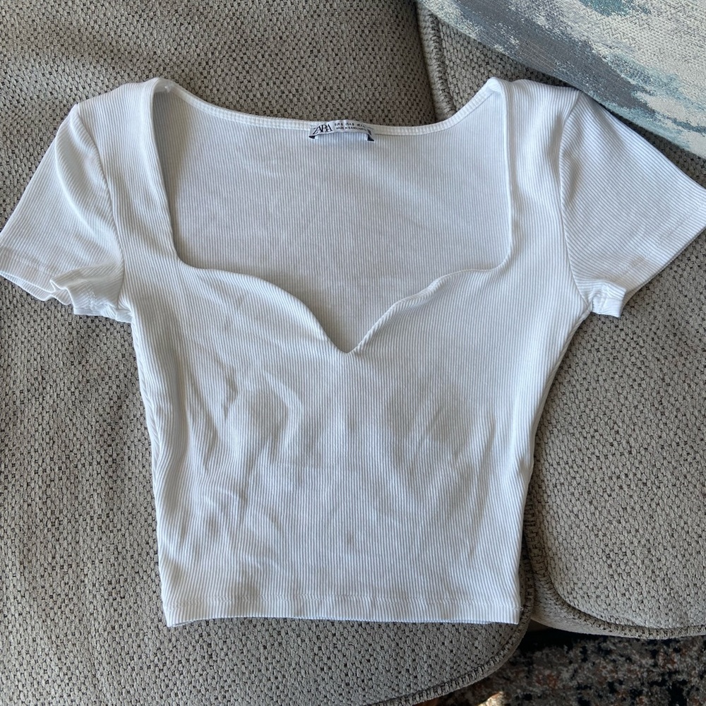 Zara Sweetheart Neckline Shirt